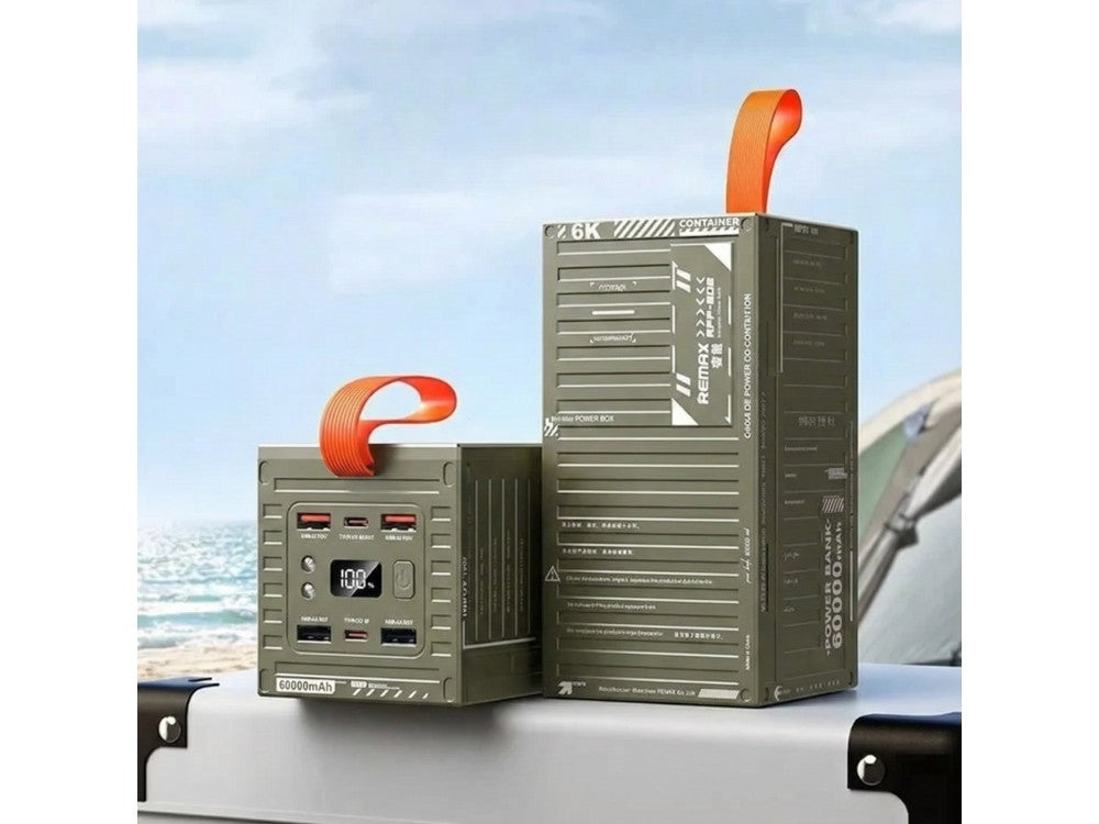 Remax Container 60000 22.5W PD Power Bank 60.000mAh USB-C – Digital Display, Olive – view 2
