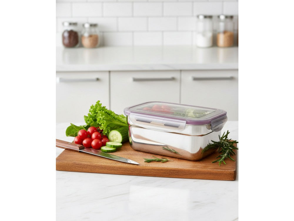 AJ Inox Airtight Lunch Box 1200ml – Stainless Steel, BPA-Free Lid – view 2