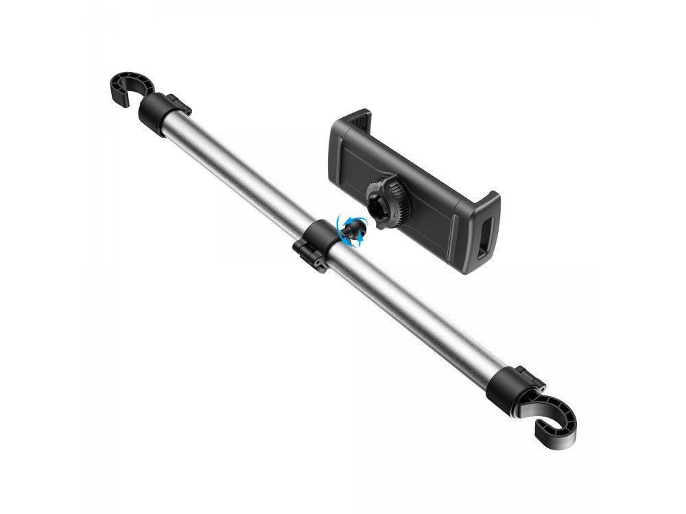 Swissten S-GRIP T2-MOP Car Headrest Tablet Holder – Extendable 50–72cm, 360° Rotation, Black – view 2