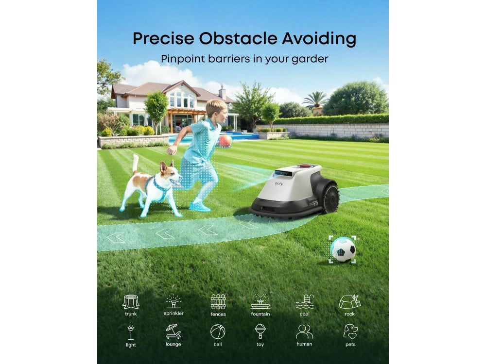Anker Eufy E15 Robotic Lawn Mower – Up to 800m², Vision FSD Mapping, App Control, 2.5–7.5cm Cut – view 2