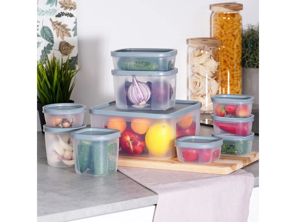 Vilde Food Storage Containers Set of 10 – BPA-Free, Airtight, 175ml to 3500ml, Clear – view 2