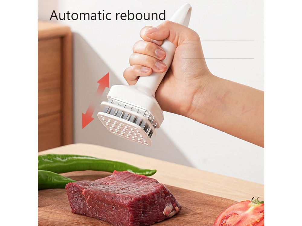 AJ Meat Tenderizer Tool with 24 Stainless Blades – White – view 2