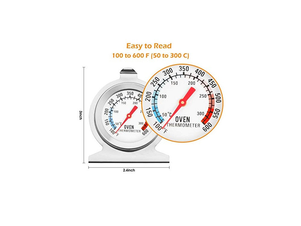 AJ Oven Thermometer 50-300°C – Stainless Steel, BBQ Compatible, Silver – view 2