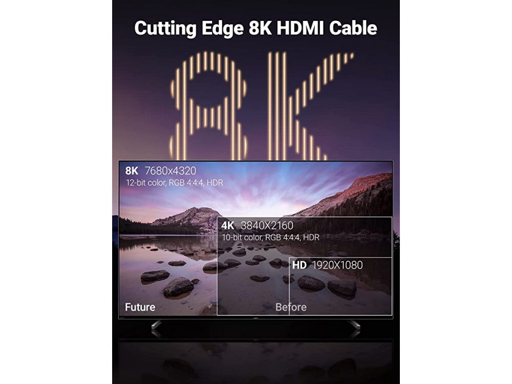 Ugreen HDMI 2.1 8K@60Hz 1m Cable – Nylon Braided, eARC, 48Gbps, HDR & HDCP 2.2, 80401 – view 2