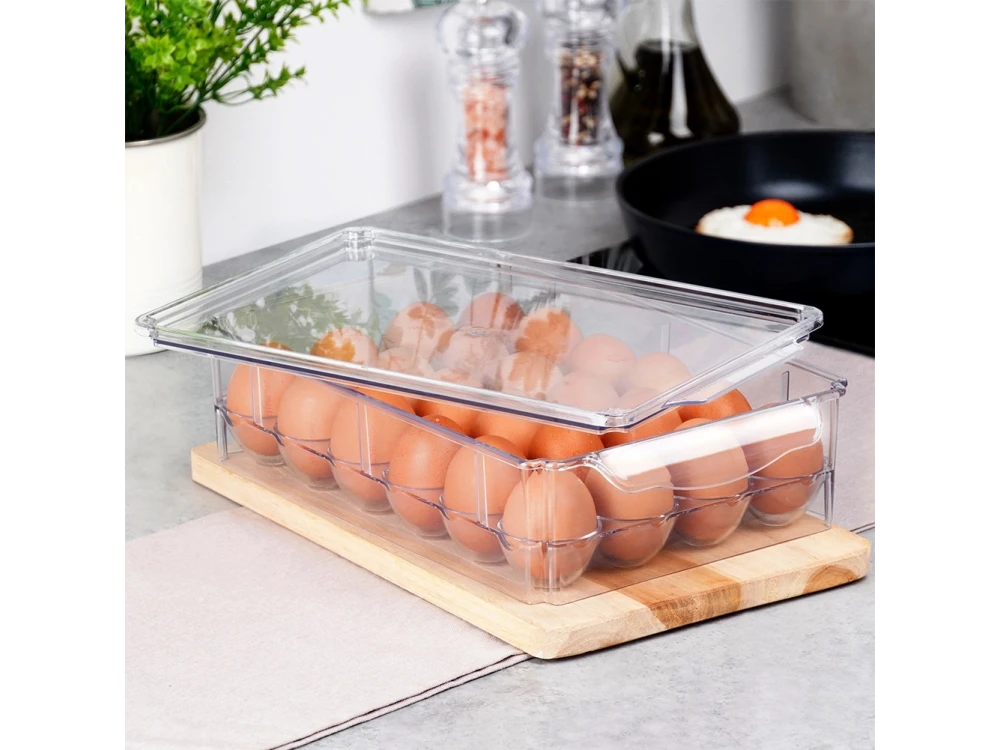 Vilde Egg Holder for 24 Eggs – Stackable Fridge Organizer with Lid – view 2