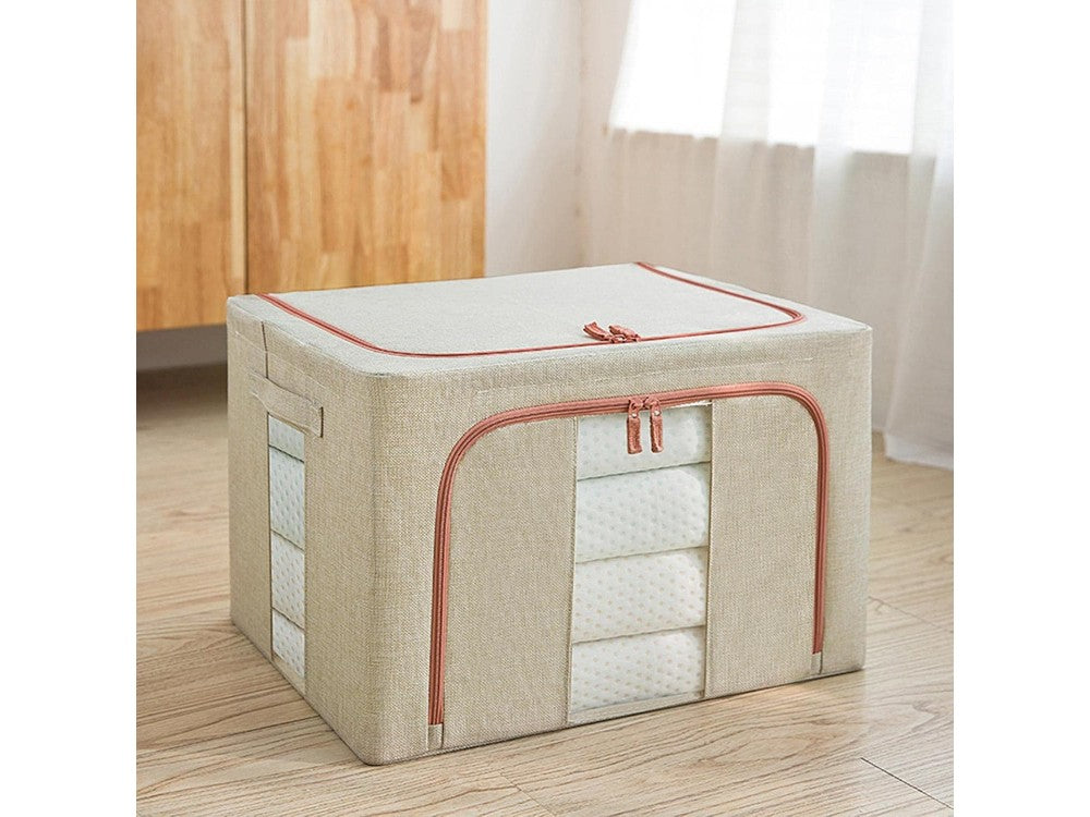 AJ Clothes Storage Organizer Bag 101L – Linen, 62x43x38cm, Beige – view 2