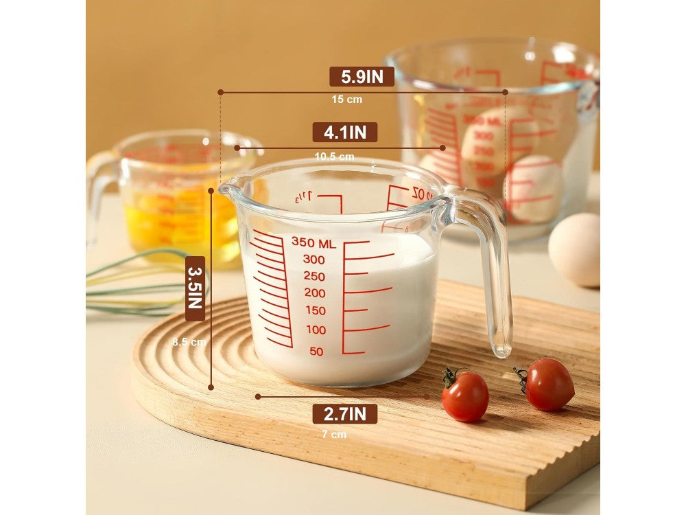 AJ Borosilicate Glass Measuring Jug 350ml – Reinforced, Dual Scale – view 2