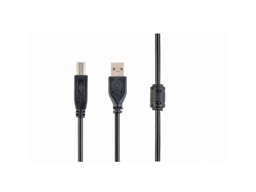 Cablexpert USB 2.0 to USB-B Printer / Scanner Cable 3m – Gold Plated, Ferrite, Black – view 2