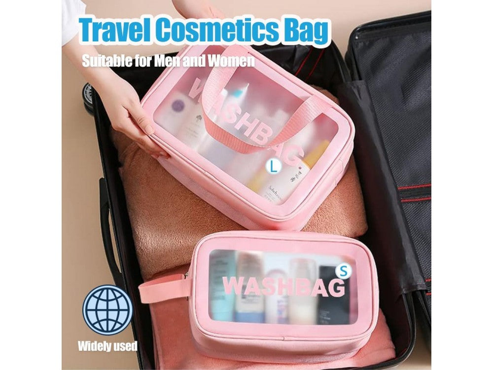 AJ Cosmetics & Accessories Travel Bag – Pink/Clear, 24.5x14.5x8.5cm – view 2