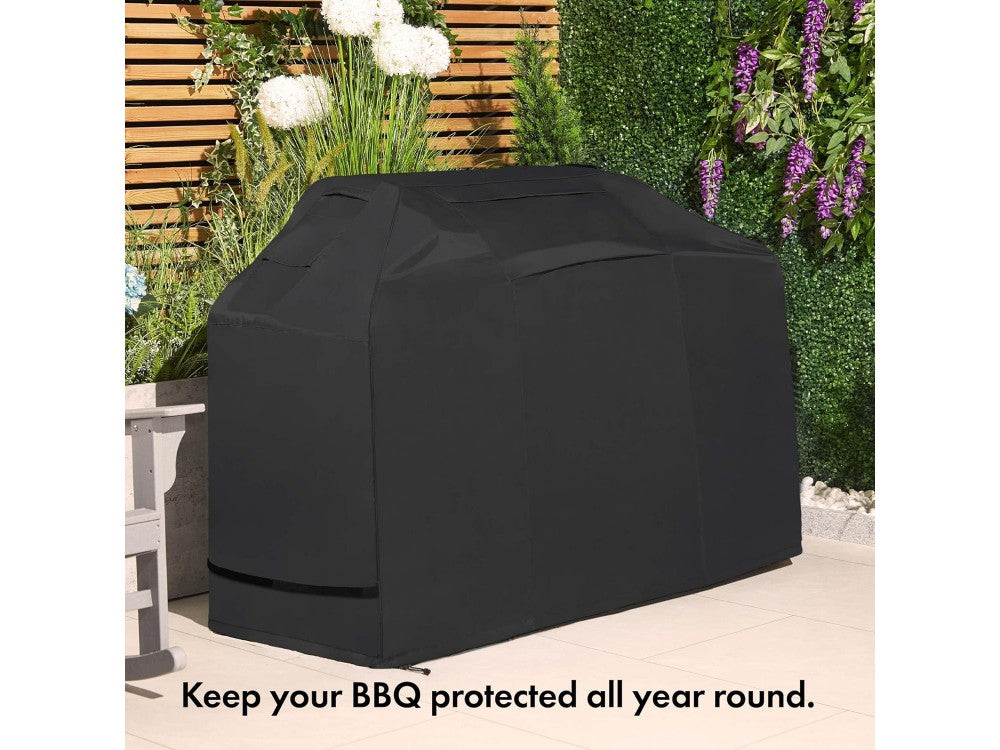VonHaus Waterproof BBQ Cover 124x152x67 cm – Heavy-Duty Oxford 420D, UV30, Black – view 2