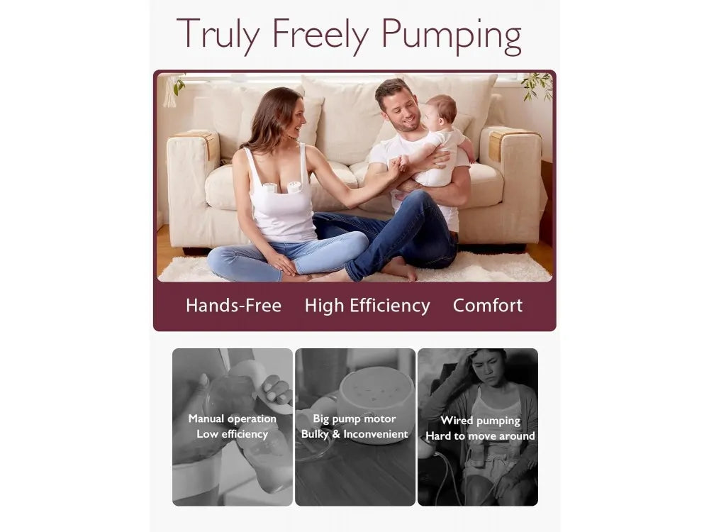 Momcozy S12 Pro Hands-Free Double Electric Breast Pump – 3 Modes, 9 Intensity Levels, Cozy White – view 2