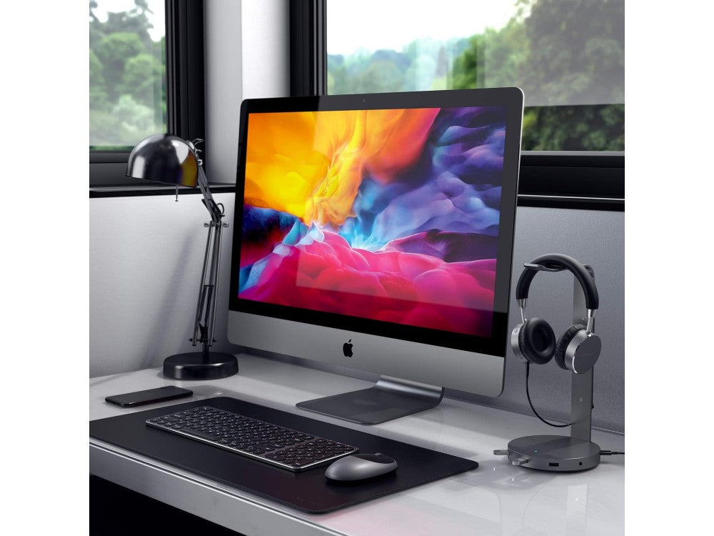 Satechi Aluminum Headphone Stand with USB Hub – 3× USB-A 3.0 + AUX, Space Gray, STH22 – view 2