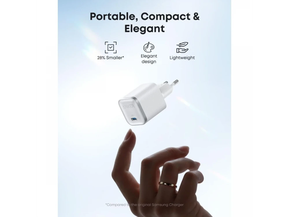 Anker Nano 45W GaN USB-C Wall Charger – Samsung Super Fast, ActiveShield, Aurora White – view 2