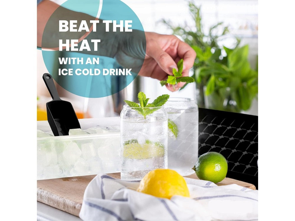AJ Ice Cube Tray With Lid & Bin – Silicone 55 Cubes, Black – view 2