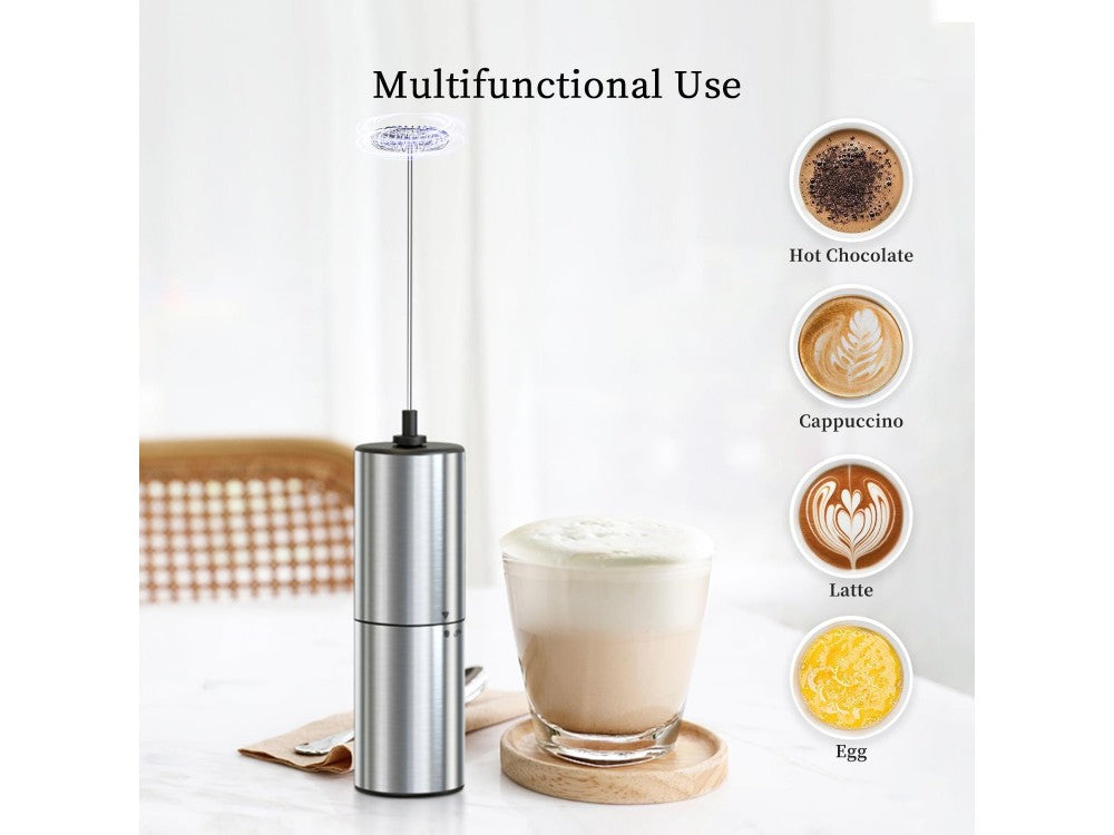 AJ Milk Frother & Hand Whisk – Battery-Powered, Stainless Steel – view 2