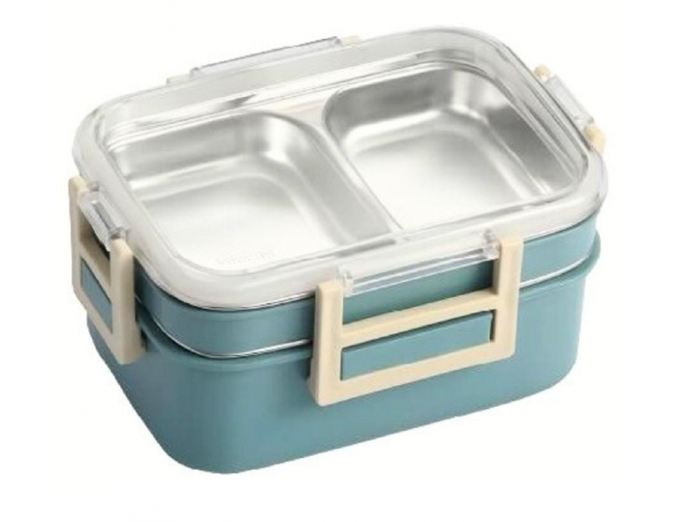 AJ O-Bento 2-Tier Insulated Lunch Box 1200ml – SUS304, Petrol Blue – view 2