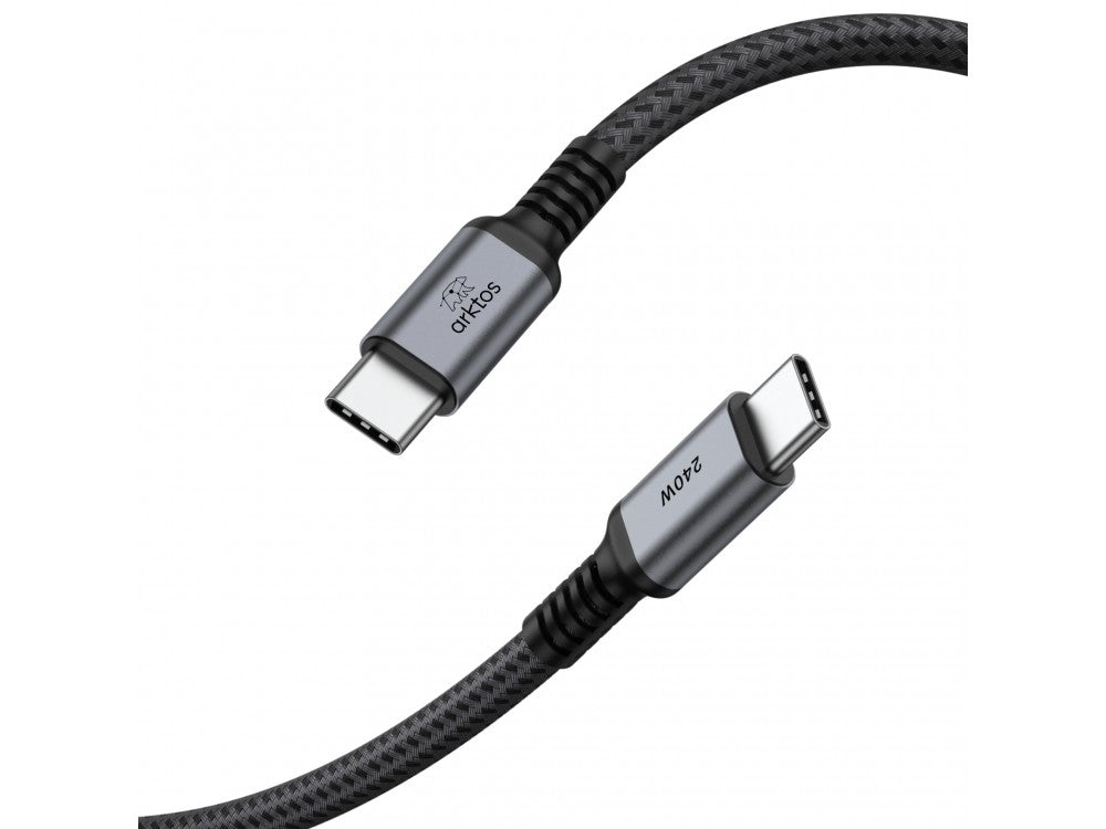 Arktos Hyperconnect USB-C to USB-C Cable 3m 240W – Nylon Braided, USB-IF Certified, Silver – view 2