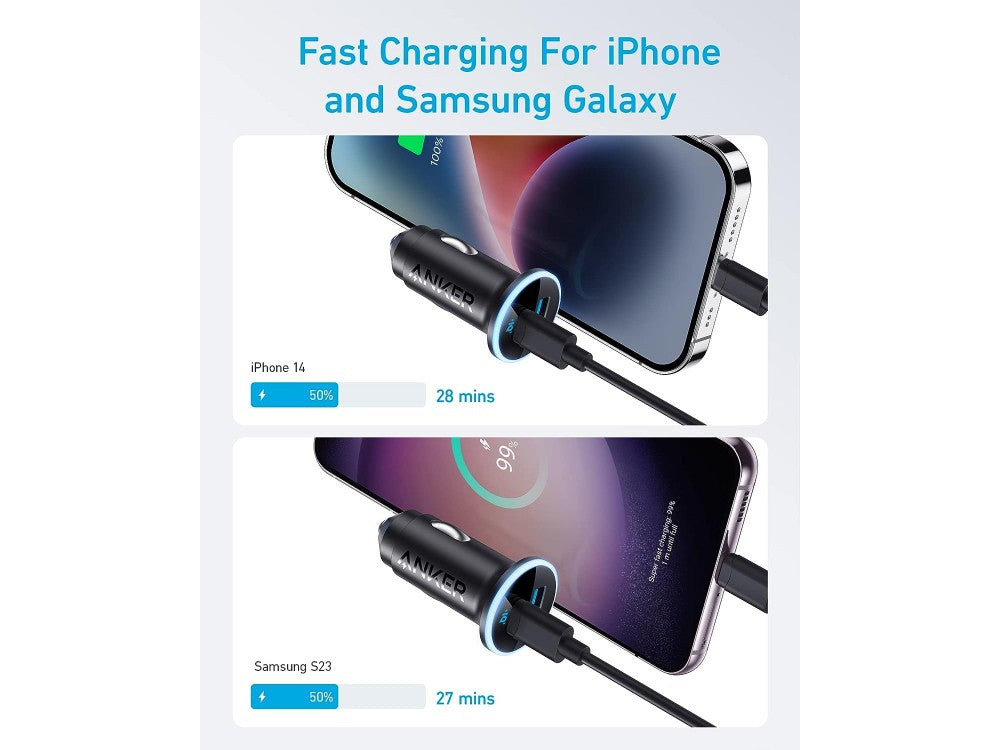 Anker PowerDrive 323 Car Charger 52.5W USB-C + USB-A with PowerIQ 3.0 & ActiveShield 2.0 – view 2
