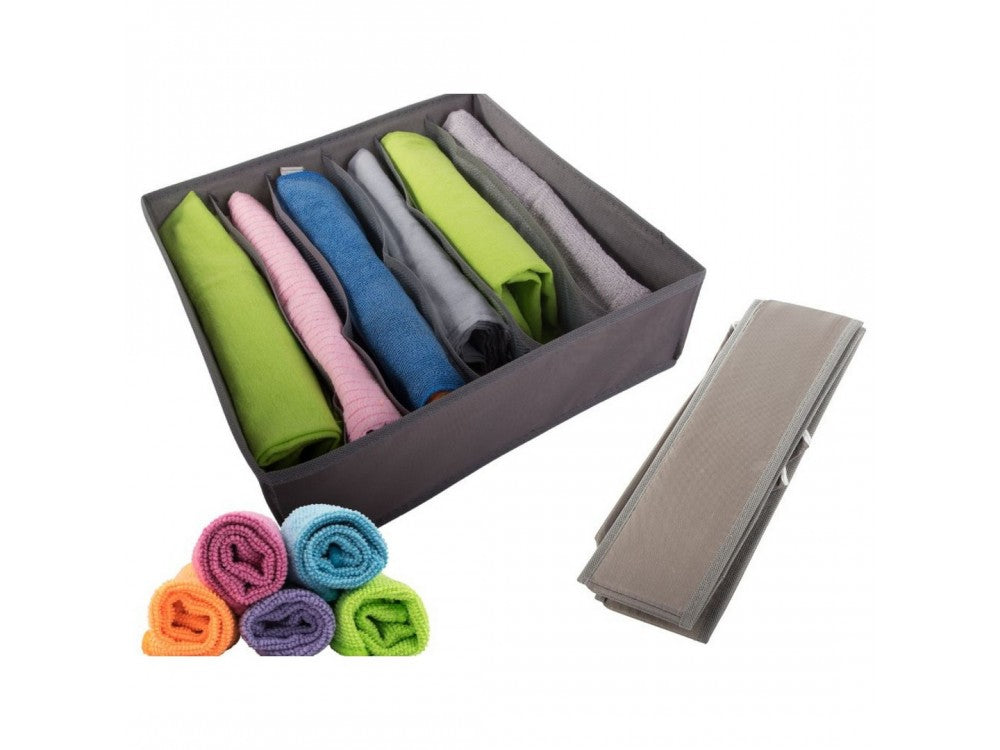 AJ Foldable Drawer Organizer 6-Slot for Bras & Socks – 32x32x10cm, Grey – view 2