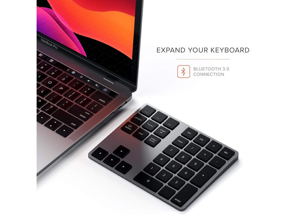 Satechi Extended Slim Numeric Keypad Bluetooth 34-Key for Apple Devices, Space Grey – view 2