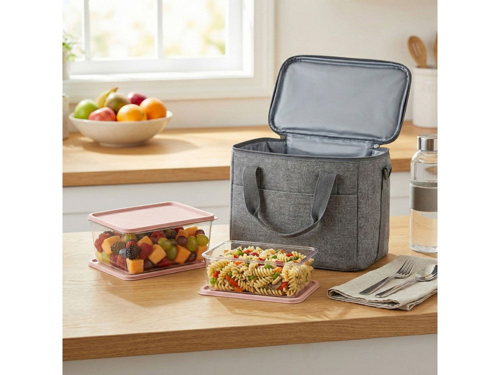 AJ Food Storage Container Set of 3 – 1.8L/3.2L/4.5L, Pink/Clear – view 2
