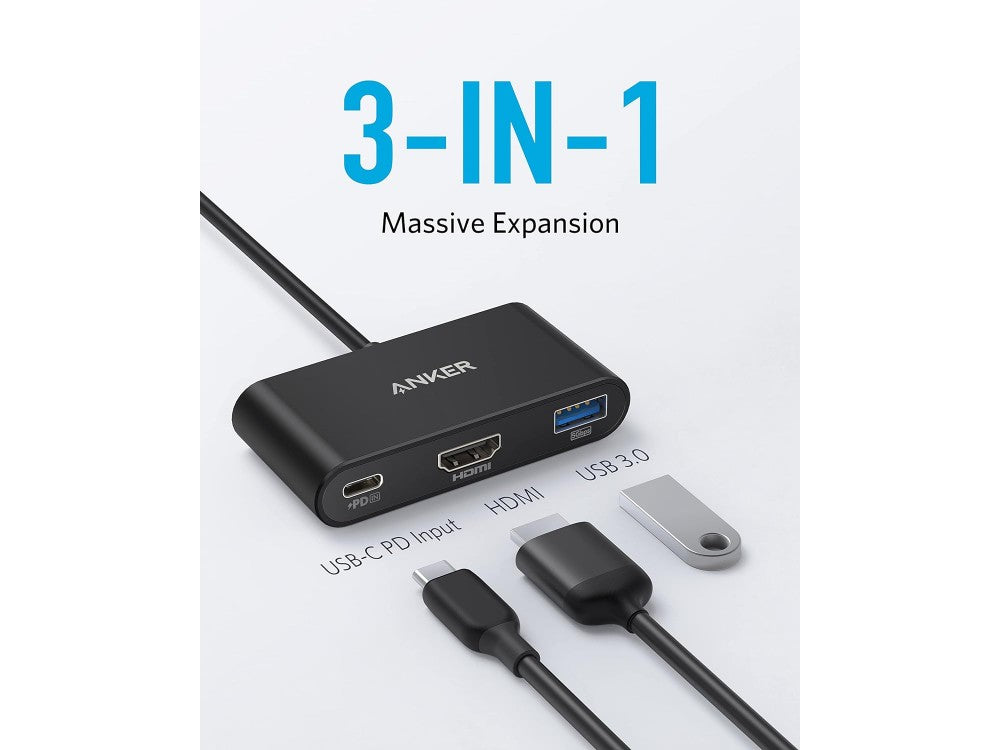 Anker PowerExpand 3-in-1 USB-C Data Hub – HDMI 4K + USB 3.0 + 100W PD Charging, A8339HA1 – view 2