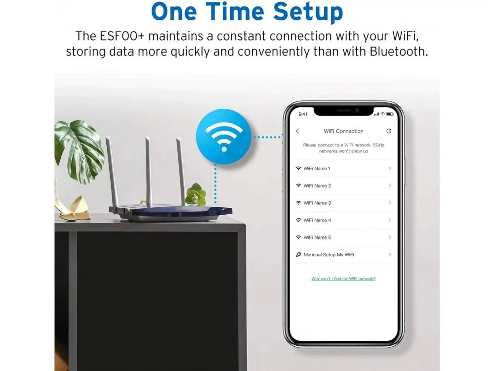 Etekcity ESF00 Smart Body Composition Scale – 12 Metrics, Wi-Fi + Bluetooth, VeSync App, White – view 2