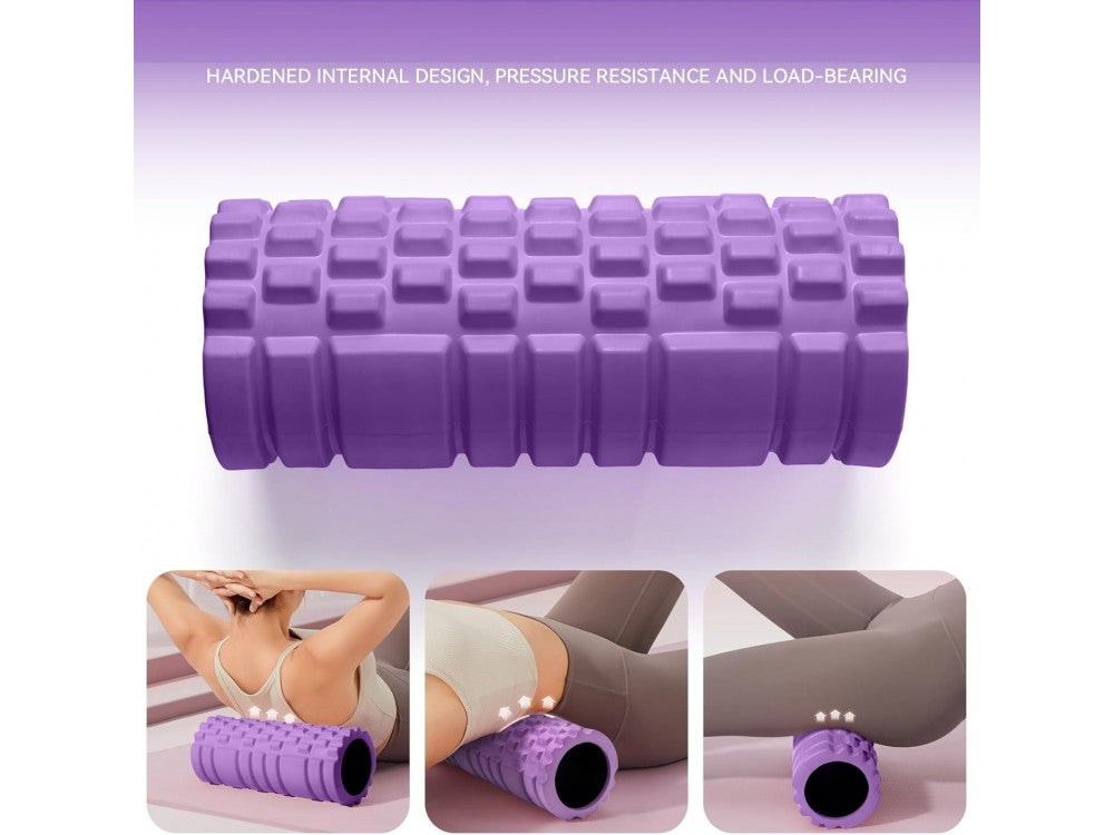 AJ Foam Roller for Muscle Massage 45x14cm – PVC+EVA, Purple – view 2
