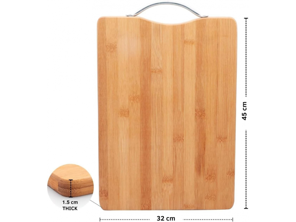AJ Wooden Chopping Board – Bamboo, 2-in-1 Cut & Serve 45x32cm – view 2