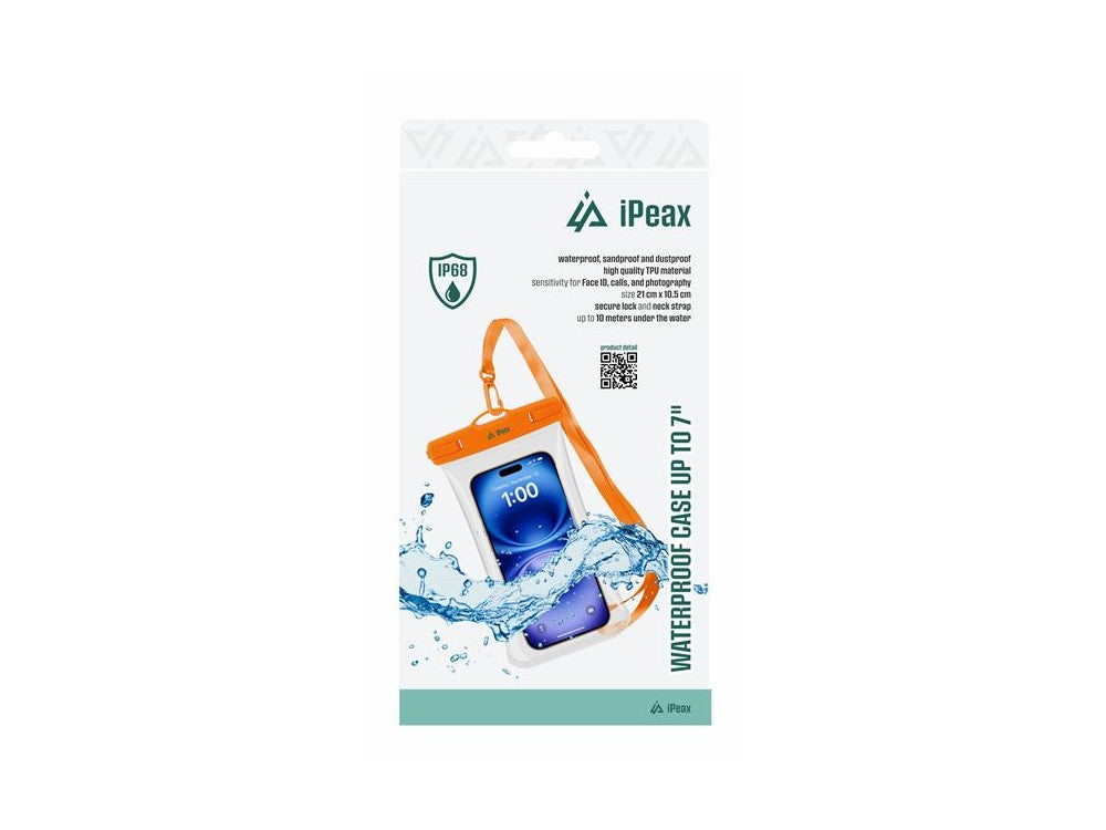 iPEAX Waterproof Phone Case IP68 Universal up to 7" – Orange – view 2