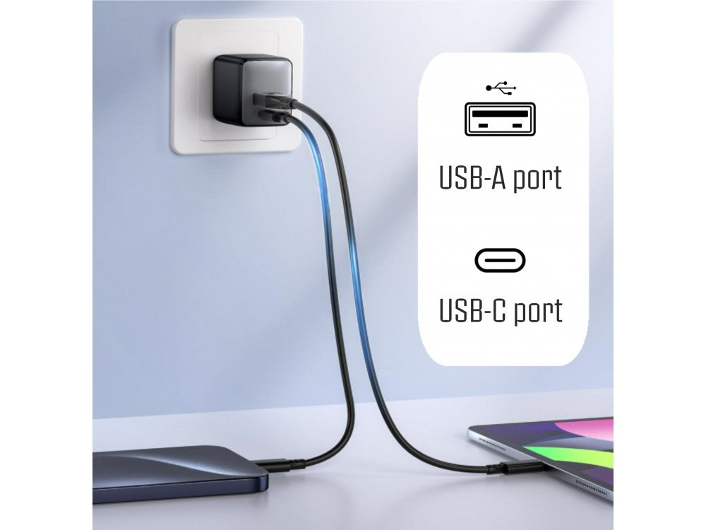 iPEAX GaN 2-Port USB-C Wall Charger 35W with PD, QC 4.0 & PPS – Black – view 3