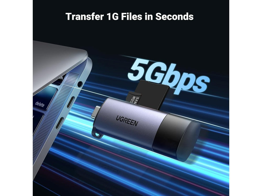Ugreen 2-in-1 USB-C OTG Card Reader USB 3.0 SD / microSD – Gray – view 3