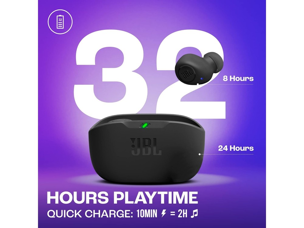JBL Wave Buds True Wireless Bluetooth 5.2 Earbuds – IP54, JBL Deep Bass, 32h, Black – view 3