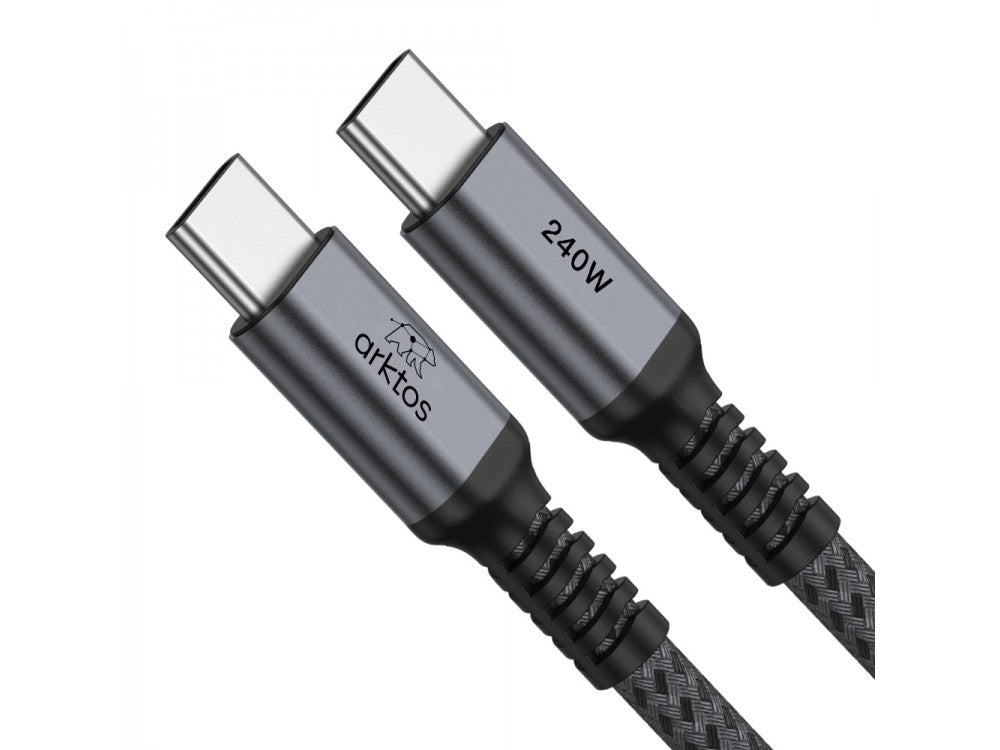 Arktos Hyperconnect USB-C to USB-C Cable 3m 240W – Nylon Braided, USB-IF Certified, Silver – view 3