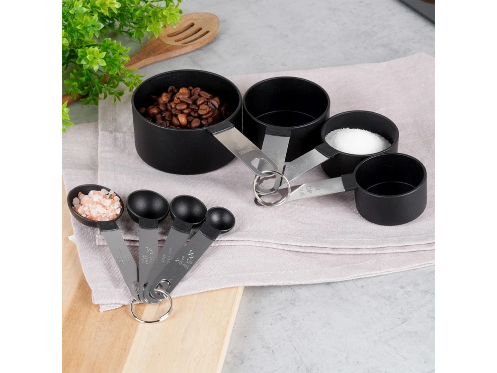 Vilde 8-Piece Measuring Cups & Spoons Set – Stainless Steel Handles, Ring-Linked – view 3