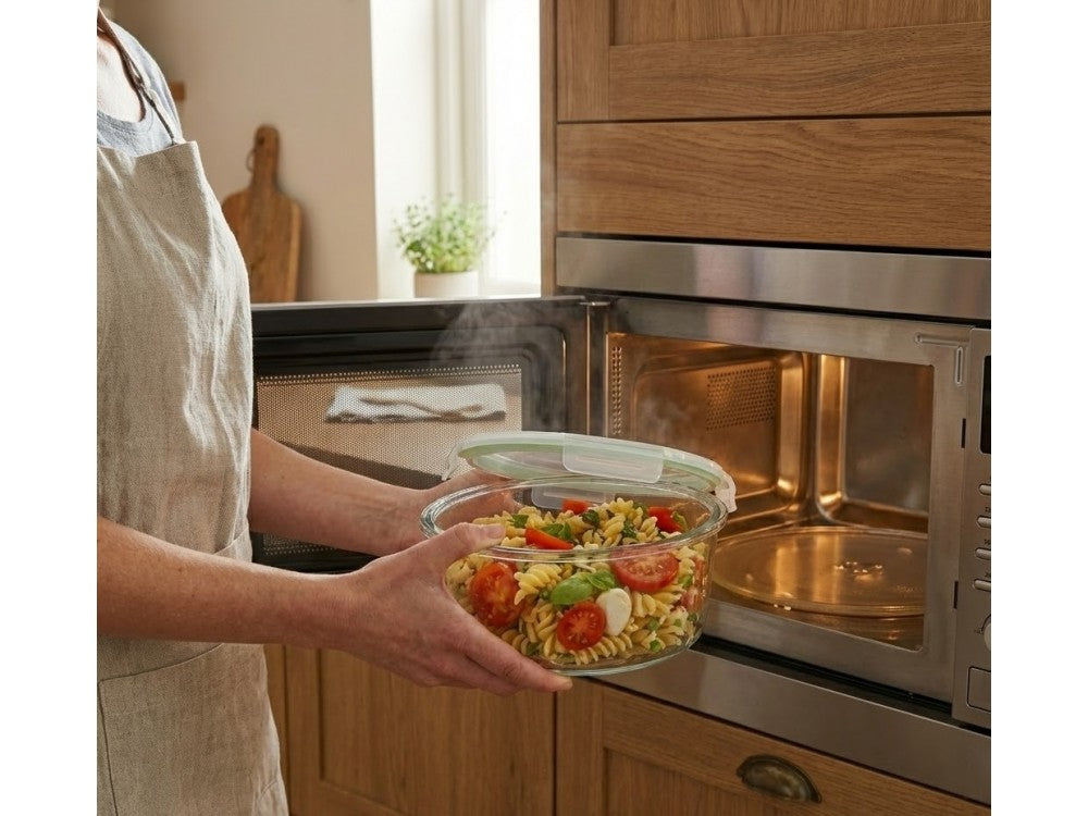 AJ Glass Food Container Round 950ml 17x7cm – Airtight, Transparent – view 3