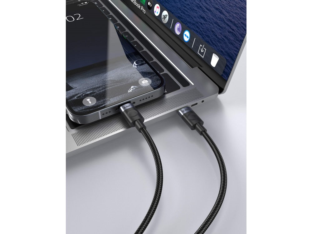 iPEAX Durable Textile USB-C to USB-C Cable 1.5m – Nylon Braided, Black – view 3