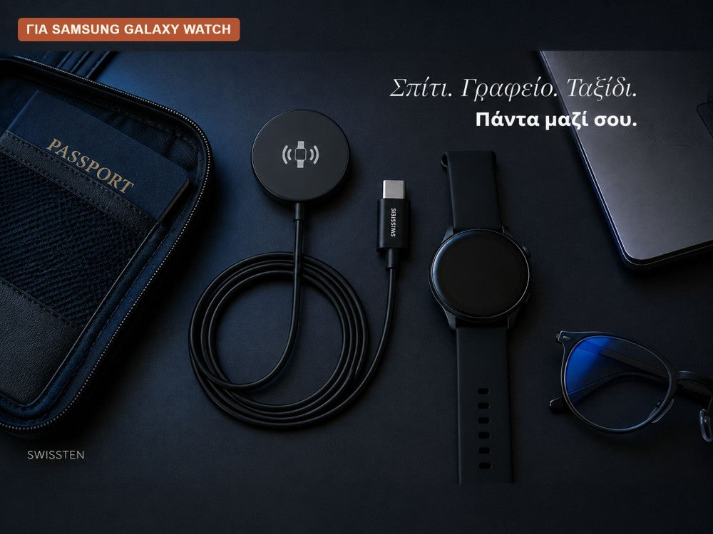 Swissten Wireless Magnetic Charging Cable for Samsung Galaxy Watch – USB-C, 1.2m – view 3