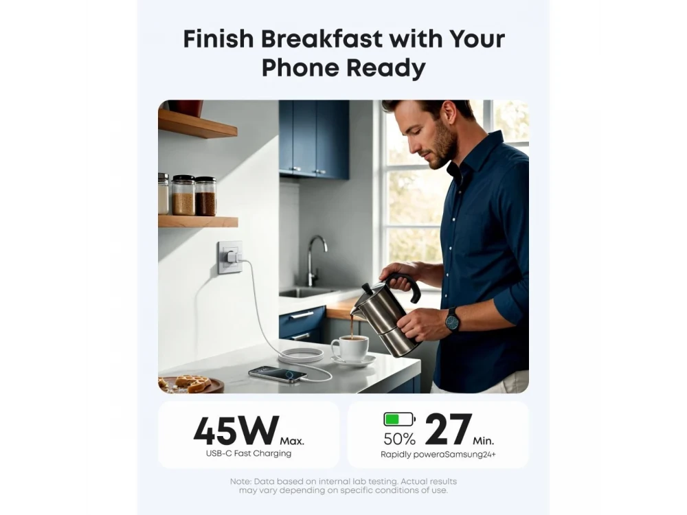 Anker Nano 45W GaN USB-C Wall Charger – Samsung Super Fast, ActiveShield, Aurora White – view 3