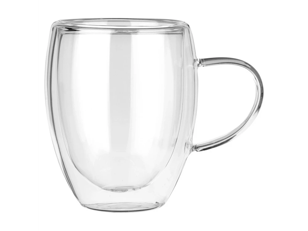Vilde Premium Double-Walled Borosilicate Glass Cappuccino / Latte Macchiato Cups Set of 2 × 320ml with Handle – view 3