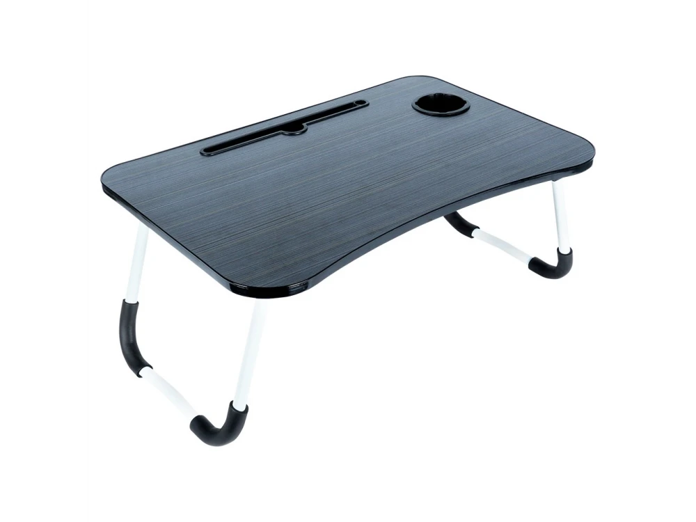 Vilde Laptop Desk with Cup & Tablet Holder – Portable Lap Tray, Grey – view 3