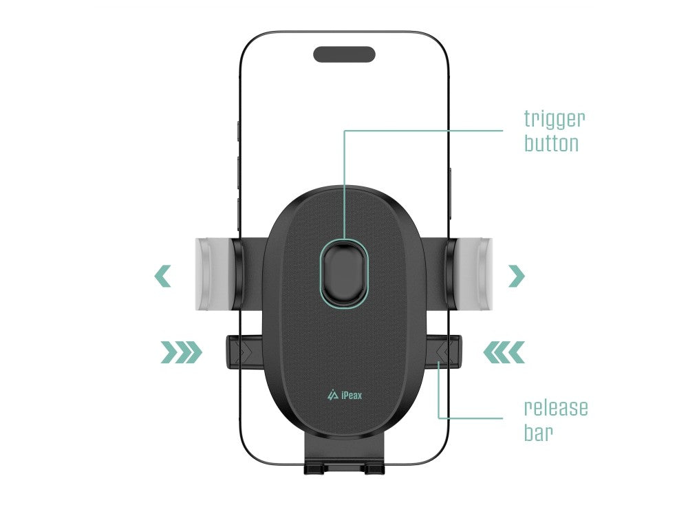 iPEAX CLIP-2 Air Vent Car Phone Mount with Adjustable Clamps – Black – view 3
