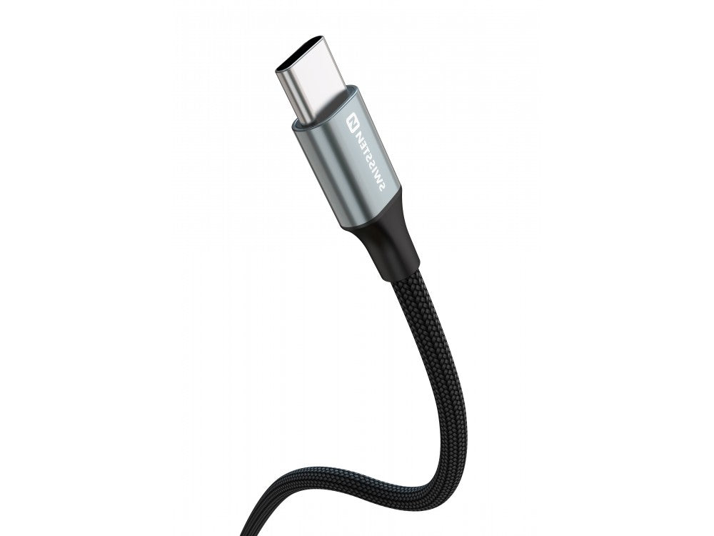 Swissten Durable Textile II USB-C to USB-C Cable 1.5m 60W – Nylon Braided, Black – view 3