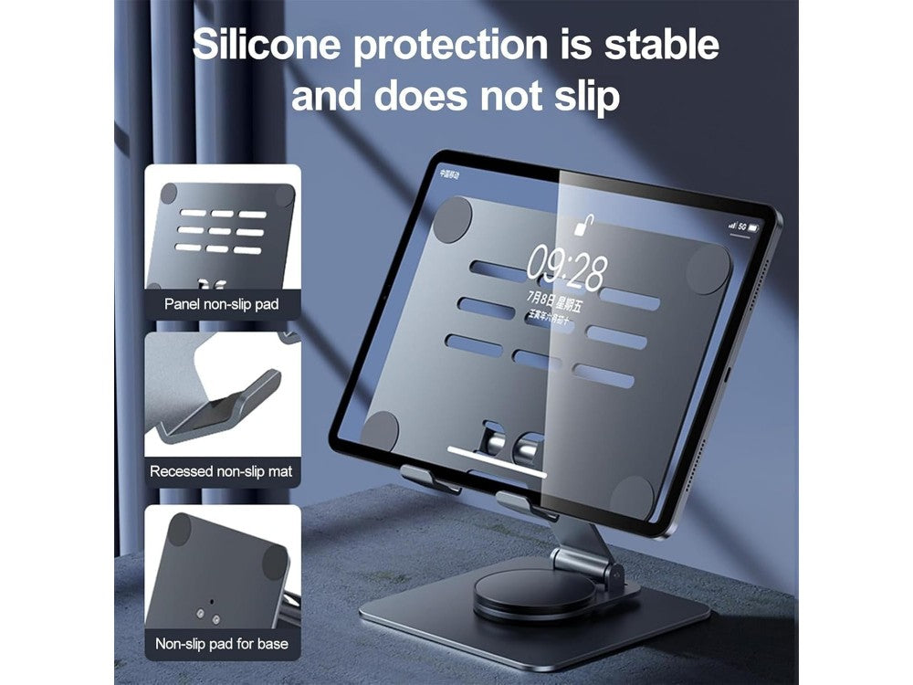 AJ Ergonomic Folding Laptop/Tablet Stand – Aluminum, 360° Rotation, up to 12" – view 3