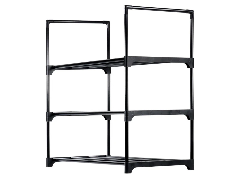 Vilde 3-Tier Metal Shoe Rack 57×28×55cm – Black – view 3