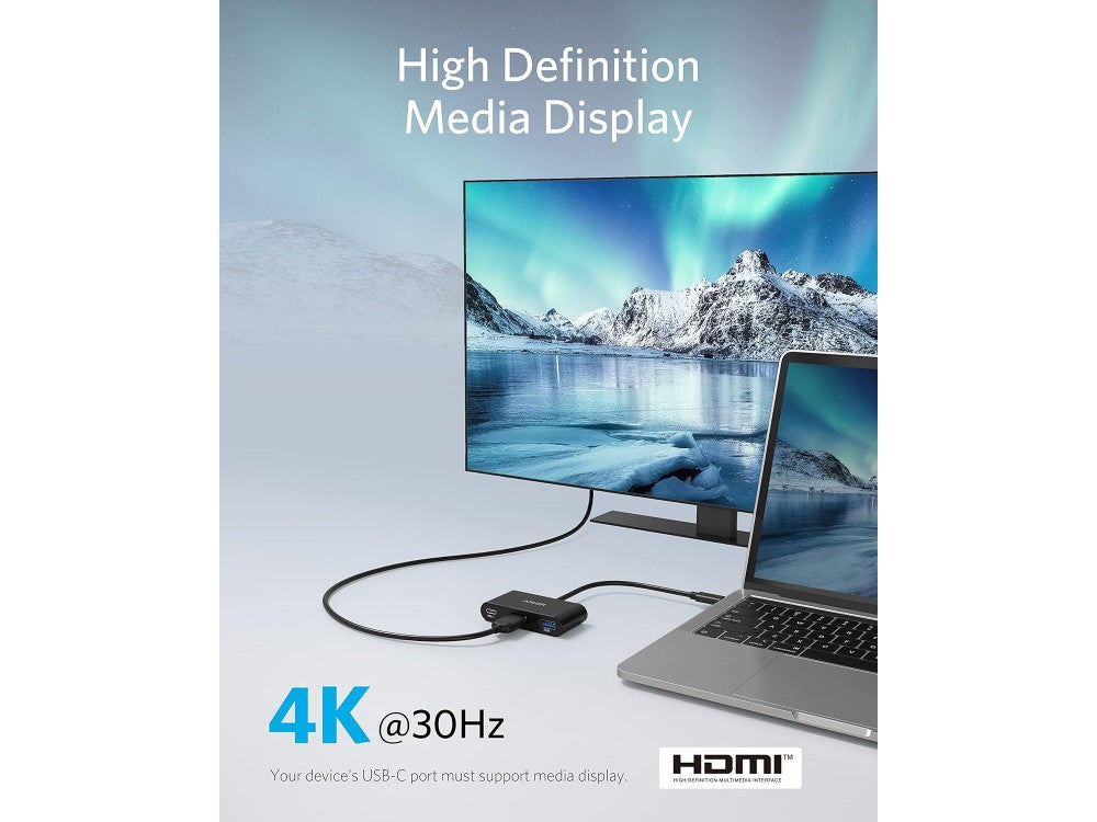 Anker PowerExpand 3-in-1 USB-C Data Hub – HDMI 4K + USB 3.0 + 100W PD Charging, A8339HA1 – view 3