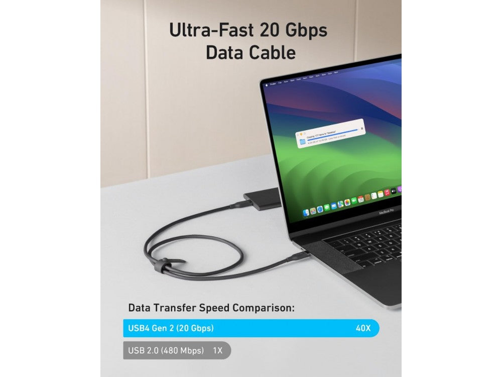 Anker USB 4 Gen 2 Cable USB-C to USB-C 0.9m 240W / 20Gbps Bio-Based, Black – view 3