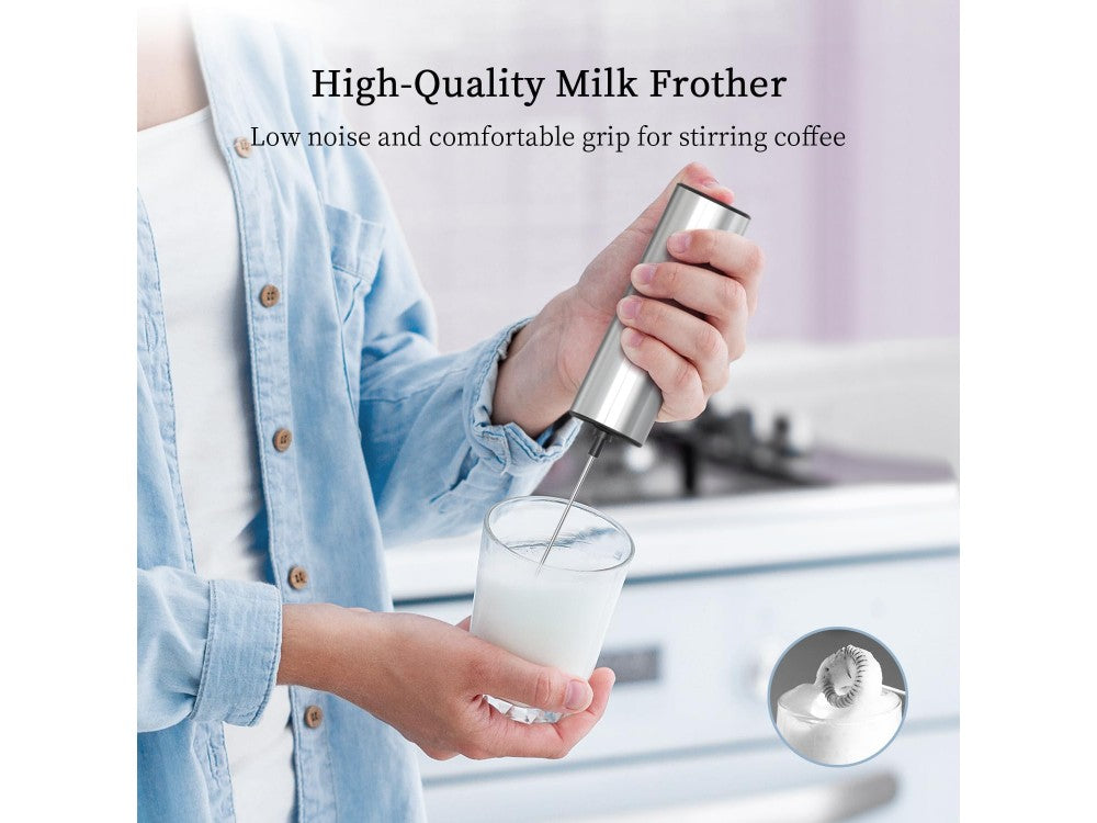 AJ Milk Frother & Hand Whisk – Battery-Powered, Stainless Steel – view 3