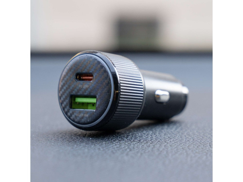 Swissten Car Charger 38W – PD 3.0 USB-C + QC 3.0 USB-A, with USB-C Cable, Black – view 3