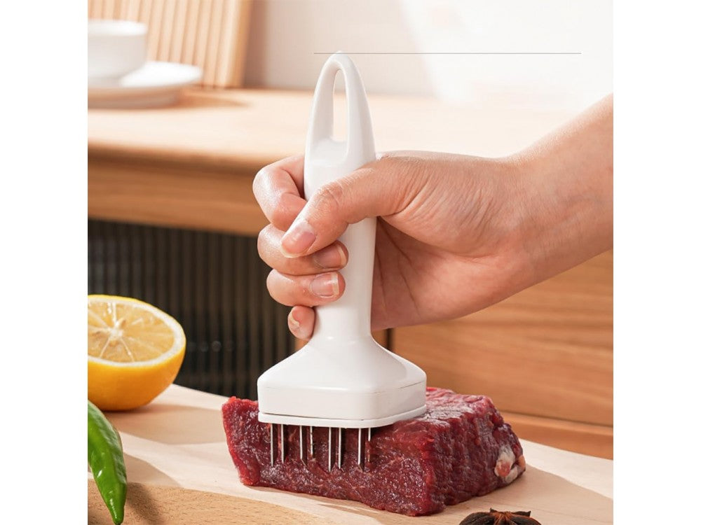AJ Meat Tenderizer Tool with 24 Stainless Blades – White – view 3